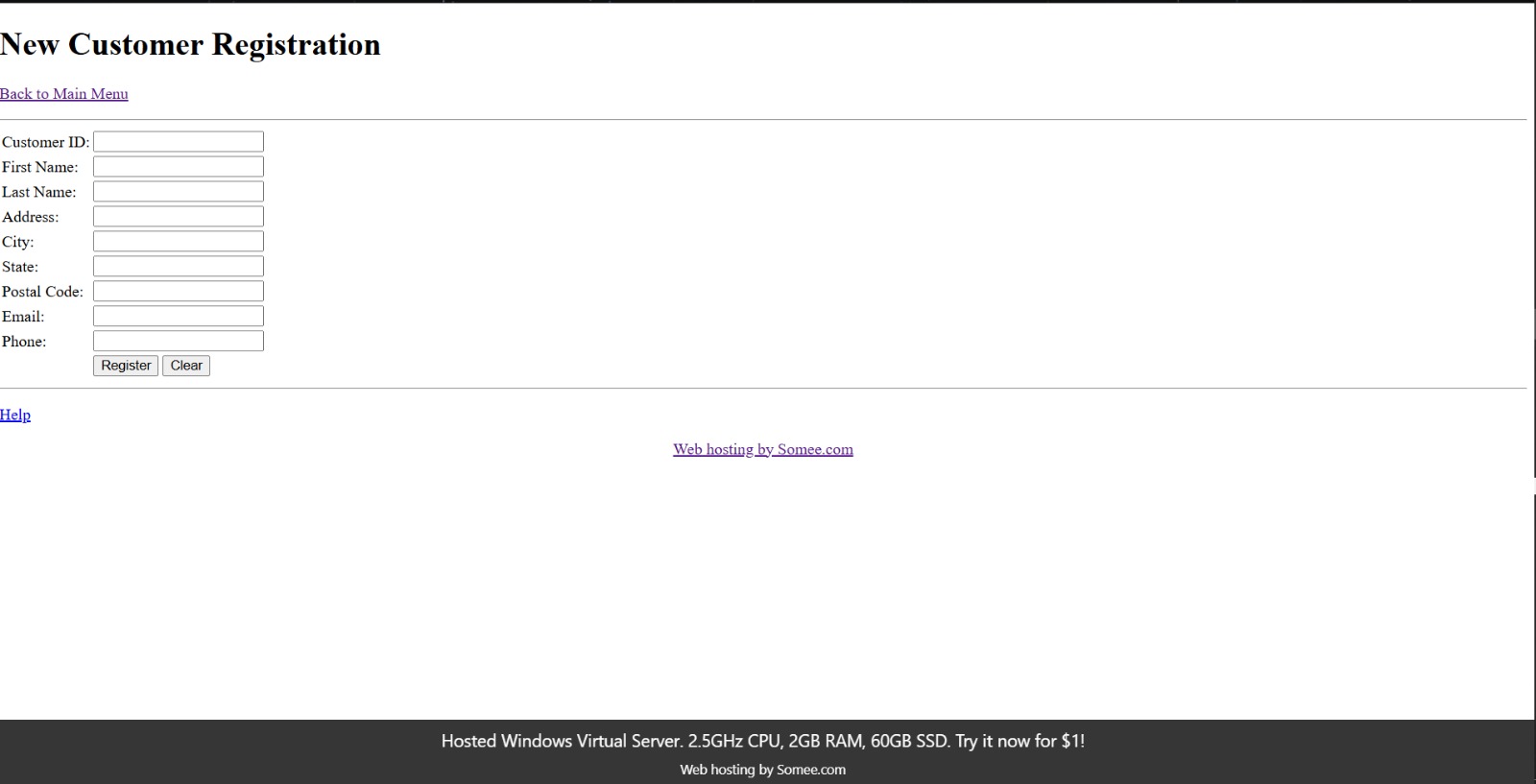 New Customer Registration